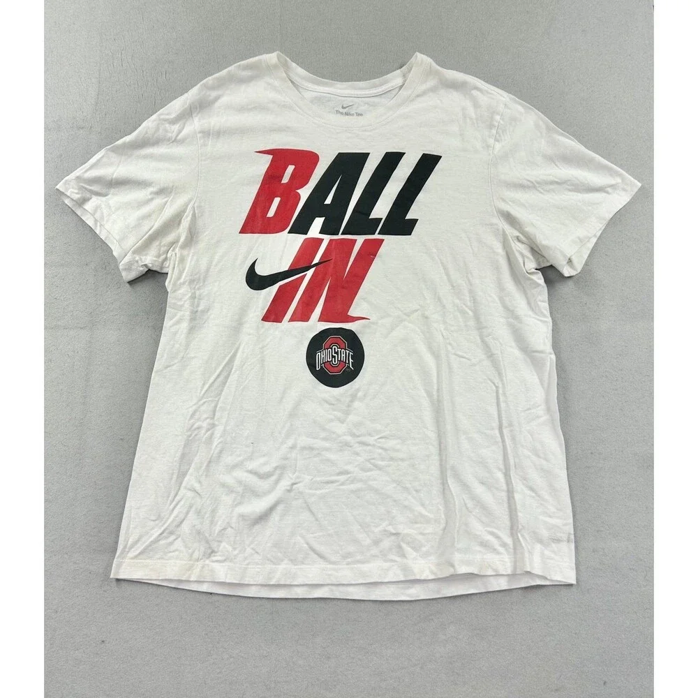 Nike Ohio State University Shirt Men Size XL Graphic Tee Ball In Basketball